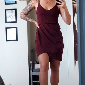 Burgundy cocktail dress